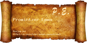Promintzer Emma névjegykártya